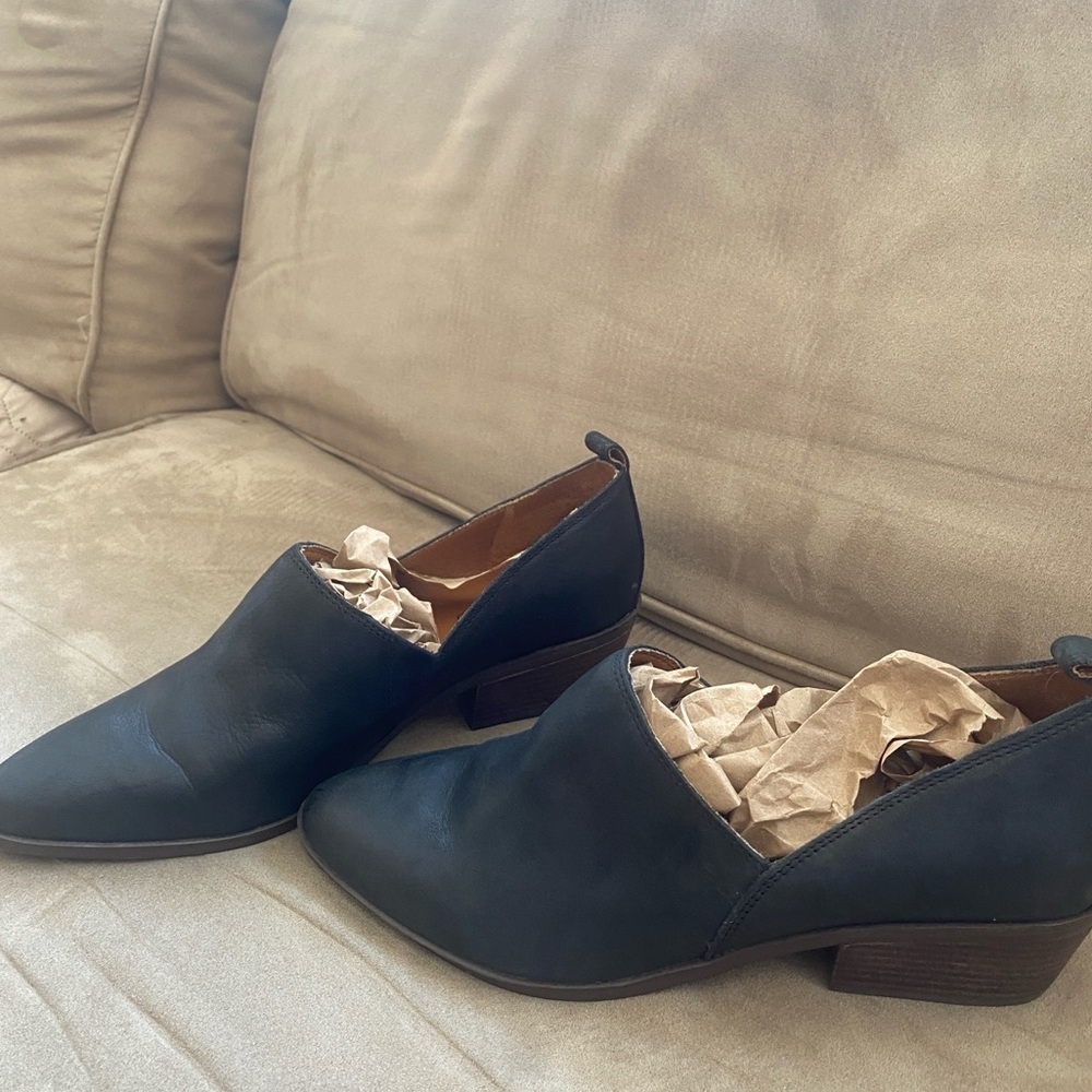 Lucky Brand Womens Morriah Black Leather Shoes Size 7.5